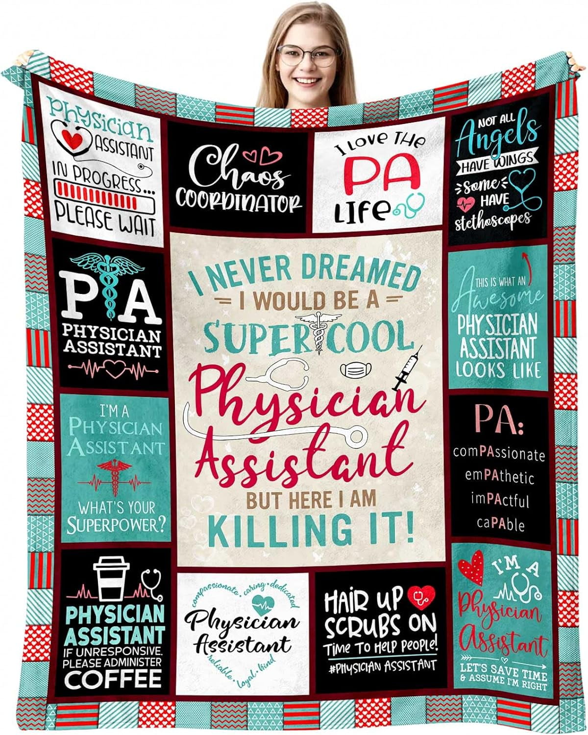 Christmas Physician Assistant Gifts for Women, Gifts for A Physician Assistant, PA Gifts for Women, PA Appreciation Gifts, White Coat Ceremony Gifts for PA Sthdent Throw Blanket 50x60