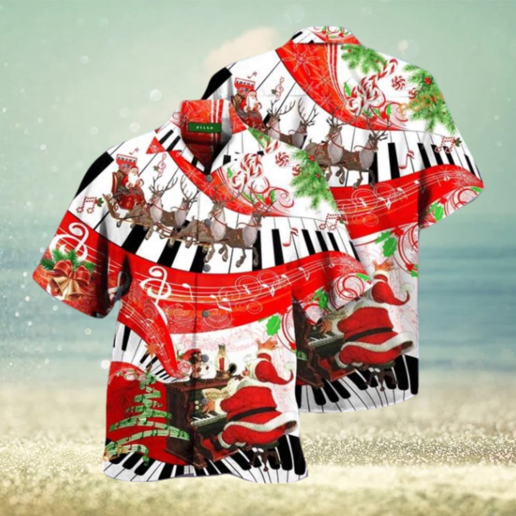 Christmas Piano Theme Hawaiian Shirt, Mens Christmas Hawaiian Shirt — free download