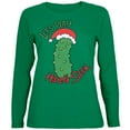 thumbnail image 1 of Christmas Pickle Hide And Seek Funny Womens Long Sleeve T Shirt Green MD, 1 of 1