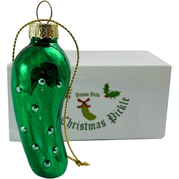 Christmas Pickle Ornament German Tradition Blown Glass Tree Decoration Gift Boxed