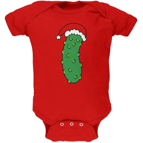 Christmas Pickle Soft Baby One Piece Red 18 Month