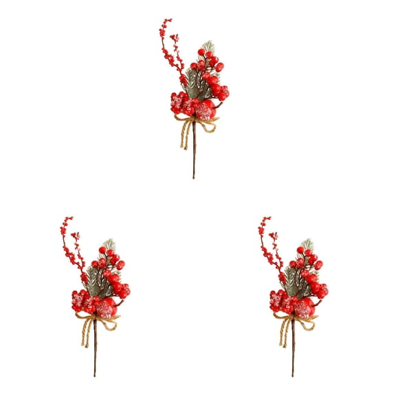 Christmas Picks Artificial Greenery with Berries, Pine Stems for DIY Floral Arrangements, Holiday Crafts, Wreath Making, Christmas Decorations,Winter Centerpieces and Home Seasonal Decor