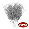 thumbnail image 1 of Christmas Picks Floral Picks Berry Picks Glitter Twigs Decor for Christmas Tree Wreath Garland Silver 20Pcs, 1 of 6
