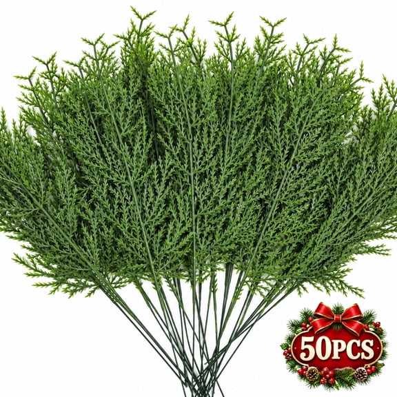 Christmas Picks Floral Picks Christmas Greenery Artificial Pine Branches for Garland Crafts Home Decoration 13.7" 50Pcs