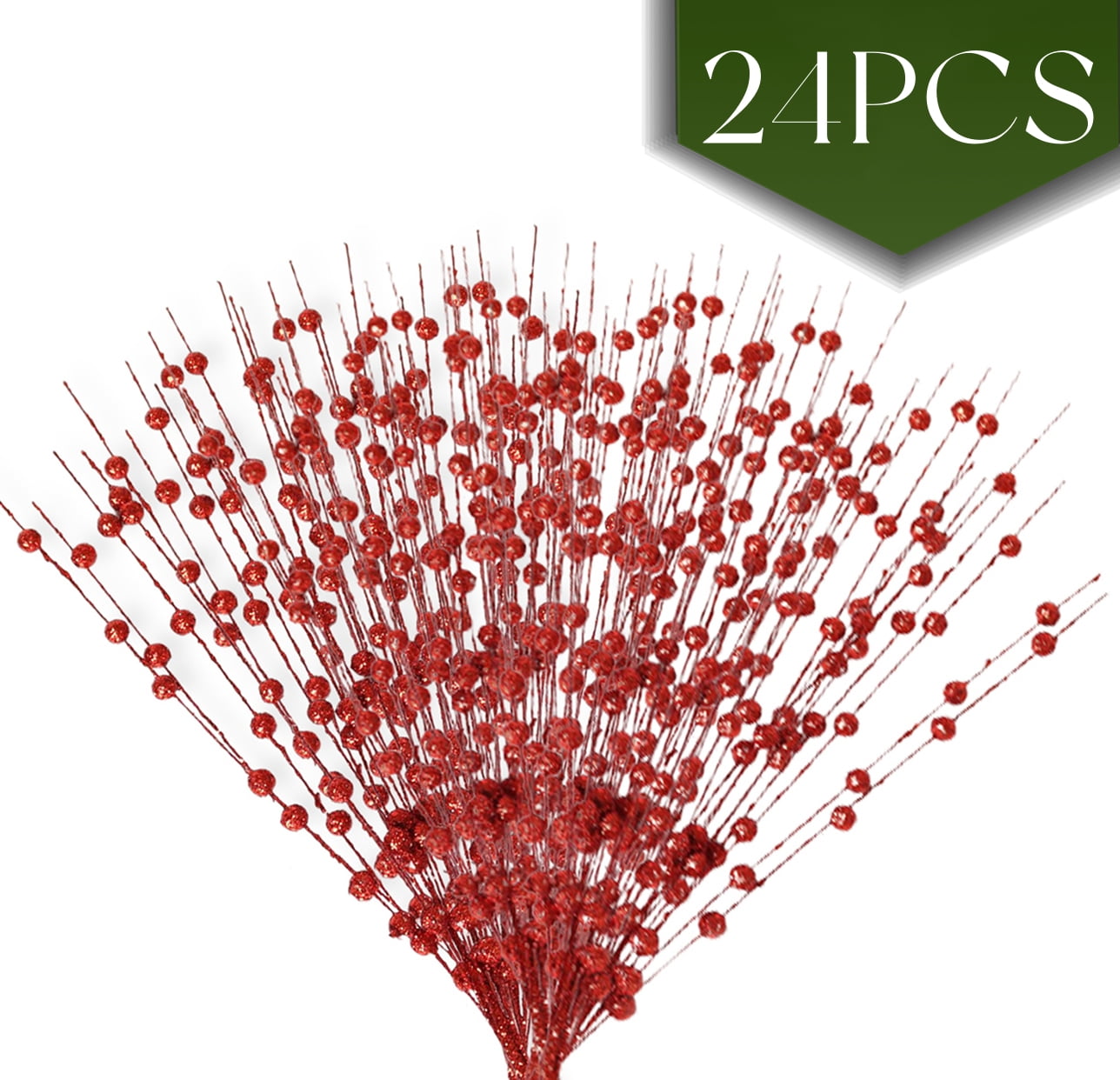 Christmas Picks Tree Picks Glitter Artificial Berries Stems for