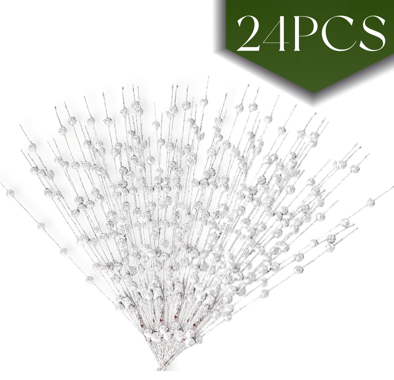 Christmas Picks Tree Picks Glitter Artificial Berries Stems for