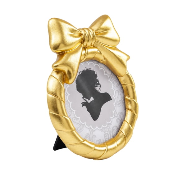 Christmas Picture Frame with Sculpting 3D Bowknot, and Resin Construction for Tabletop & Wall Display Decoration
