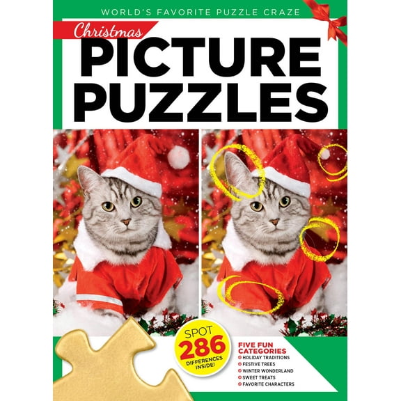 Christmas Picture Puzzle - Spot 286 Differences, 5 Fun Categories, Holiday Traditions, Festive Trees, Winter Wonderlands, Sweet Treats, Favorite Characters, All Skill Levels, Relax, Unwind Solve!