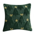 thumbnail image 1 of Christmas Pillow, Couch Cushion, Embroidered Festive Decor, Soft Faux Plush Fabric, 17.72x17.72 Inches, Suitable for Sofa and Bed, Holiday Home Accent, 1 of 7