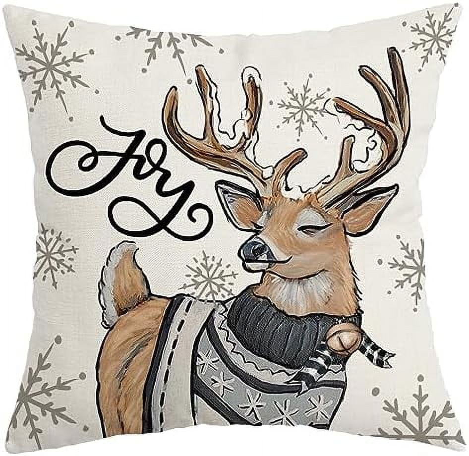 Christmas Pillow Cover 12X20 Inch Snowman Let It Snow Snowflake