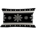 thumbnail image 1 of Christmas Pillow Cover 12x20 inch Black Snowflakes Holiday Decorations Farmhouse Throw Pillow Rustic Cushion Cover for Bed Chair Sofa Couch, 1 of 6