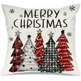 thumbnail image 1 of Christmas Pillow Cover 16X16 Inch Colorful Christmas Trees Snowflake Decoration Holiday Farmhouse Winter Pillow Case for Sofa Couch Decor (Red) AA210-16, 1 of 5