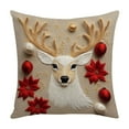 thumbnail image 1 of Christmas Pillow Cover 17.72X17.72in, Merry Christmas Gold Red Decorative Throw Pillows Cover Soft Short Plush Christmas Decorations for Farmhouse Home Decor, Sofa Decoration, 1 of 6
