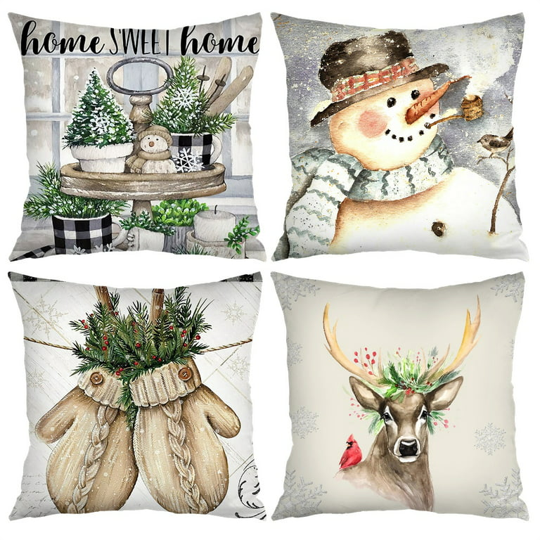 Set of 4 Decorative Throw Pillow Case Cushion Cover 18 x 18 in many