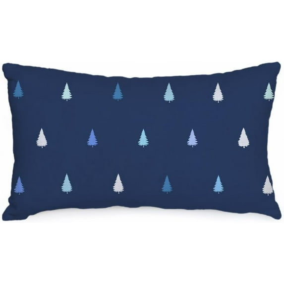 Christmas Pillow Cover 18X18 Inch Christmas Tree Decoration Holiday Farmhouse Winter Pillow Case Decor for Home Sofa Couch (Red) AA624-18