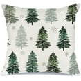 thumbnail image 1 of Christmas Pillow Cover 18X18 Inch Christmas Tree Snowflake Decoration Holiday Farmhouse Winter Pillow Case Decor for Home Sofa Couch (Green) AA223-18, 1 of 1