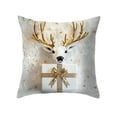 thumbnail image 1 of Christmas Pillow Cover 18x18in – Cushion Case with Reindeer, Snowman & Gift Patterns, Festive Sofa Decor for Home, Bedroom, Living Room, 1 of 5