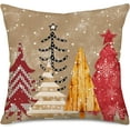 thumbnail image 1 of Christmas Pillow Cover 20x20 Inch Red White Christmas Tree Stars Decoration Holiday Farmhouse Winter Pillow Case Snowflake Decor Cushion Cover for Home Sofa Couch, 1 of 6