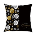 thumbnail image 1 of Christmas Pillow Cover, Black Gold Light Luxury Reindeer Snowman Cushion Case, Square Soft Fabric Throw Case for Sofa Living Room Decor, 1 of 5
