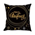 thumbnail image 1 of Christmas Pillow Cover, Black Gold Light Luxury Reindeer Snowman Cushion Case, Square Soft Fabric Throw Case for Sofa Living Room Decor, 1 of 5