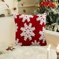 thumbnail image 1 of Christmas Pillow Cover, Christmas Tree Cushion Cover, Snowflake Velvet Holiday Decoration Cushion Cover, Red Green Plush Fabric 45x45cm, 1 of 7