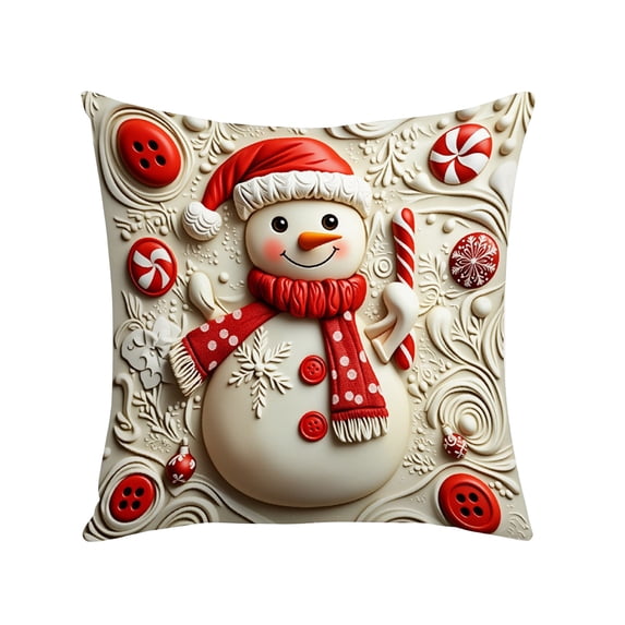 Christmas Pillow Cover Cushion Cover, Soft Holiday Decor Throw Pillow Case for Sofa Couch Christmas Office Bedroom Decoration (18 x 18 in,Funny Style)
