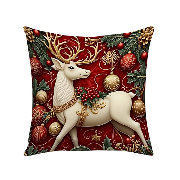 Christmas Pillow Cover Cushion Cover, Soft Holiday Decor Throw Pillow Case for Sofa Couch Christmas Office Bedroom Decoration (18 x 18 in,Funny Style)