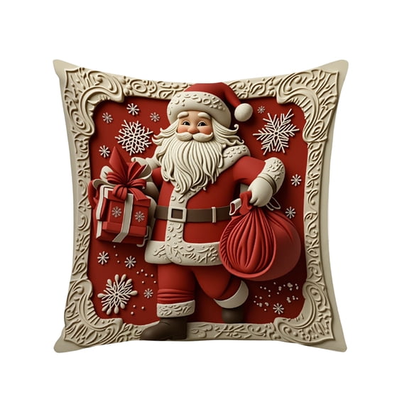 Christmas Pillow Cover Cushion Cover, Soft Holiday Decor Throw Pillow Case for Sofa Couch Christmas Office Bedroom Decoration (18 x 18 in,Funny Style)