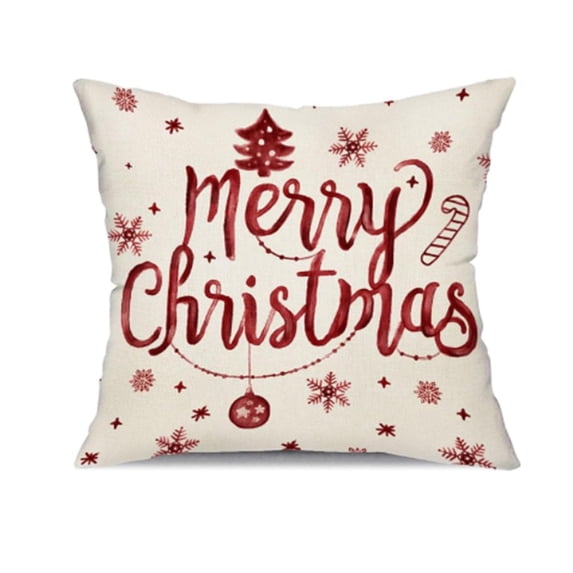 Christmas Pillow Cover, Let It Snow Winter Throw Pillow Covers Farmhouse Pillow Cases for Couch Indoor Christmas Decor 18" x 18"