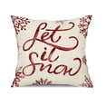 thumbnail image 1 of Christmas Pillow Cover, Let It Snow Winter Throw Pillow Covers Farmhouse Pillow Cases for Couch Indoor Christmas Decor 18" x 18", 1 of 5