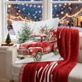 thumbnail image 1 of Christmas Pillow Cover Set - Reversible Linen-Look Holiday Decor 18x18", Farmhouse Rustic Throw Pillow Covers, Machine Washable Sofa Decor, Gift Ready Packaging, 1 of 6