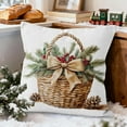 thumbnail image 1 of Christmas Pillow Cover Set - Reversible Linen-Look Holiday Decor 18x18", Farmhouse Rustic Throw Pillow Covers, Machine Washable Sofa Decor, Gift Ready Packaging, 1 of 6