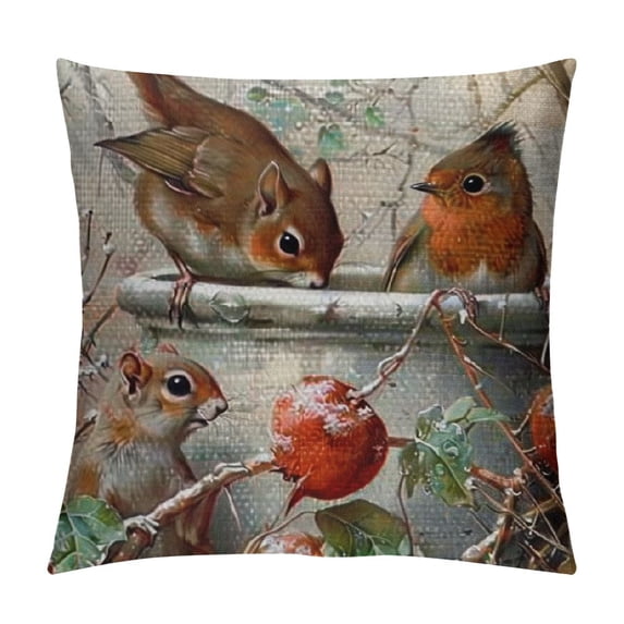 Christmas Pillow Cover Throw Pillow Case Christmas Decorations Xmas Decoraciones Bird Home Decor for Sofa Livingroom Couch