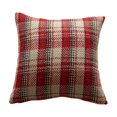 thumbnail image 1 of Christmas Pillow Cover, Woolen Plaid Cushion Cover, Red and Green Holiday Decorative Pillowcase for Sofa and Bed, Soft Breathable Fabric, 45x45cm, Washable Durable Material, 1 of 7