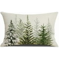 thumbnail image 1 of Christmas Pillow Covers 12x20 Inch Green Christmas Trees Forest White Throw Pillows Pillow Covers Winter Xmas Winter Holiday Decorative Pillow Covers Cushion Cases for Sofa Couch, 1 of 6