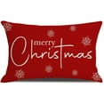 thumbnail image 1 of Christmas Pillow Covers 12x20 Inch Merry Christmas Decorations Red Lumbar Pillow Covers Believe Winter Holiday Decor Linen Pillowcase for Sofa Couch Home Decor (12 x 20 Inch, Color A), 1 of 6
