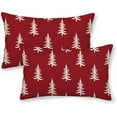 thumbnail image 1 of Christmas Pillow Covers 12x20 Inch Set of 2 Red Cream Christmas Tree Decor Throw Pillows Winter Xmas Holiday Outdoor Lumbar Cushion Cases for Couch Bed Decorations, 1 of 5