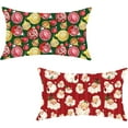 thumbnail image 1 of Christmas Pillow Covers 12x20 Inch Set of 2 Red Santa Claus Bells Decorative Pillows Farmhouse Red Green Xmax Winter Seasonal Cushion Cases for Sofa Couch Home Decor, 1 of 1