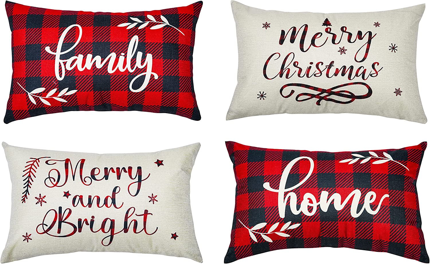 2pcs Throw Couch Sofa Pillow Covers Tartan Checker Buffalo Plaid Home Decor