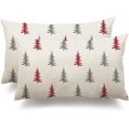thumbnail image 1 of Christmas Pillow Covers 12x20 inch Set of 2 Christmas Tree Decorative White Throw Pillow Covers Winter Famliy Decoration for Home Couch TH-30G12, 1 of 1