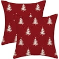 thumbnail image 1 of Christmas Pillow Covers 16x16 Christmas Tree Red White Decor Throw Pillows Case for Couch Winter Xmas Indoor Outdoor Decorative Cushion Cases for Sofa Bed Decorations Set of 2, 1 of 6