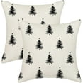 thumbnail image 1 of Christmas Pillow Covers 16x16 Christmas Tree White Black Decor Throw Pillows Case for Couch Winter Xmas Indoor Outdoor Decorative Cushion Cases for Sofa Bed Decorations Set of 2, 1 of 6