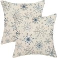 thumbnail image 1 of Christmas Pillow Covers 16x16 Inch 2 Pcs Dusty Blue Grey Geometric Snowflake Decor Throw Pillows Winter Xmas Holiday Rustic Farmhouse Decoration Pillowcase Linen Cushion Cover for Couch Sofa, 1 of 3