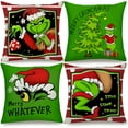 thumbnail image 1 of Christmas Pillow Covers 16x16 Inch for Christmas Decorations Throw Pillow Case Green and Red Stripe Farmhouse Merry Winter Holiday Home Decor Sofa Cushion Set of 4, 1 of 7