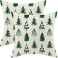 thumbnail image 1 of Christmas Pillow Covers 16x16 Inch Set of 2 Green Christmas Trees Throw Pillows Case,Holiday Outdoor Decorative Farmhouse Winter Decor Cushion Covers for Home Sofa Bed Couch, 1 of 6