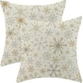 thumbnail image 1 of Christmas Pillow Covers 16x16 Set of 2, Linen Pillowcase With Winter Snowflake Decoration, Throw Pillows for Holiday Decor, Outdoor Cushion Covers for Couch, Home, 1 of 6