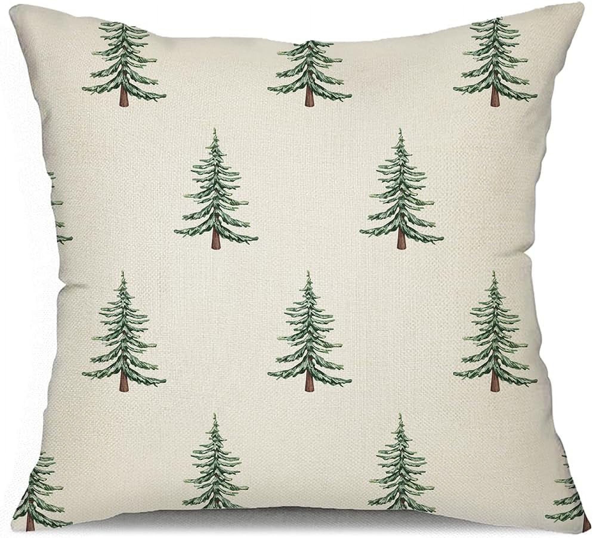 Christmas Pillow Covers 16x16 inch Christmas Tree Decorative White ...