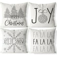 thumbnail image 1 of Christmas Pillow Covers 16x16 inch Set of 4 Silver Glitter Holiday Decorations White Xmas Throw Pillows Cushion Covers for Bed Chair Sofa Couch, 1 of 6