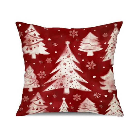 Christmas Pillow Covers 18" x 18", Red White Throw Pillow Covers Winter Farmhouse Pillow Cases for Couch Indoor Christmas Decor