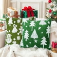 thumbnail image 1 of SANMADROLA Christmas Throw Pillow Covers, 18x18 Throw Pillows Soft Plush Cushion Covers, Set of 2 Xmas Tree Pillowcases Holiday Festivals Winter Home Decor Sofa Couch Bed Porch, Green, 1 of 9